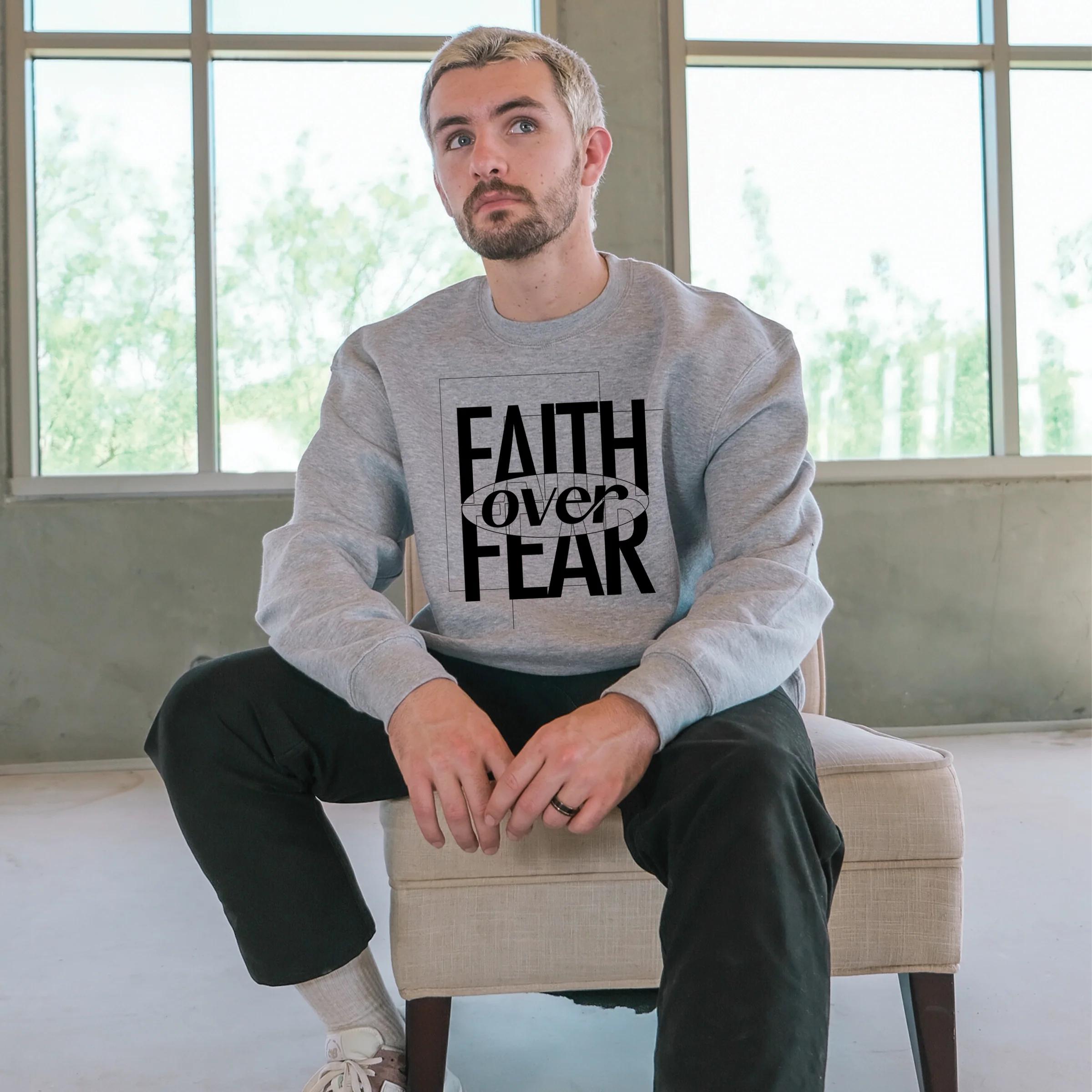 Faith Over Fear Crewneck Sweatshirt - Image 3