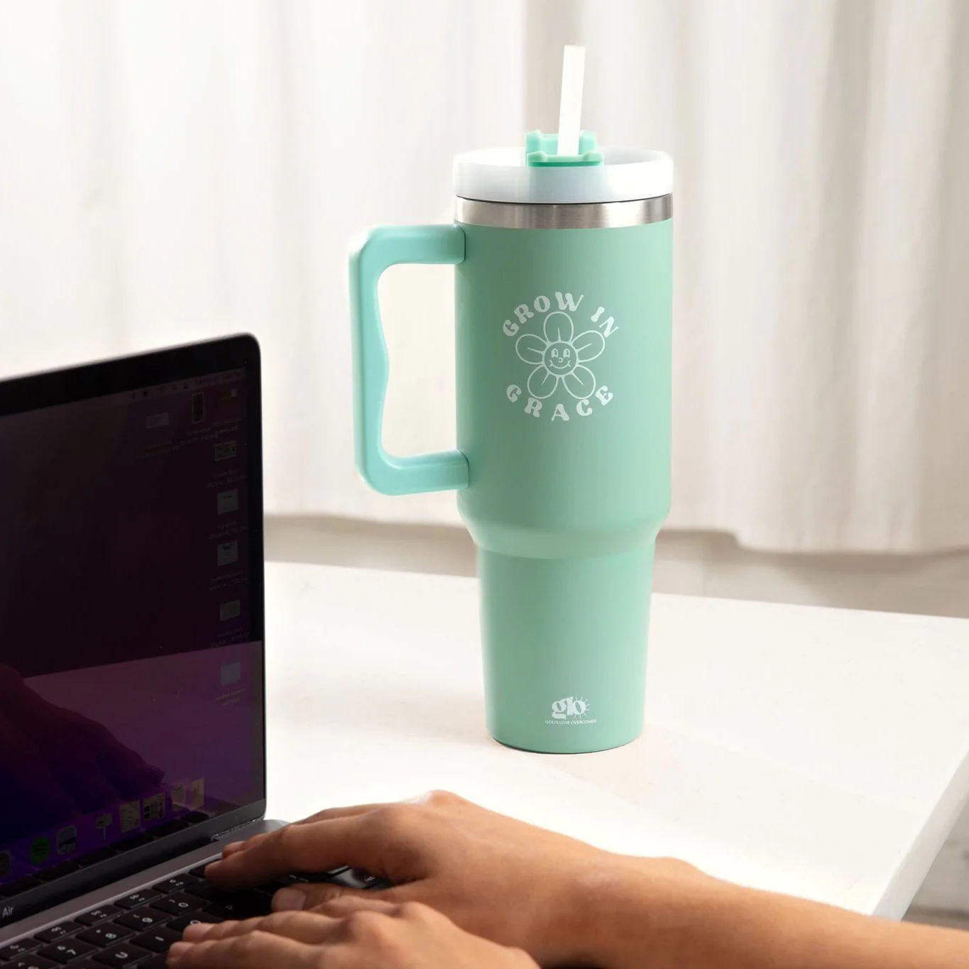 Grow in Grace 40oz Tumbler w/ Handle - Image 4