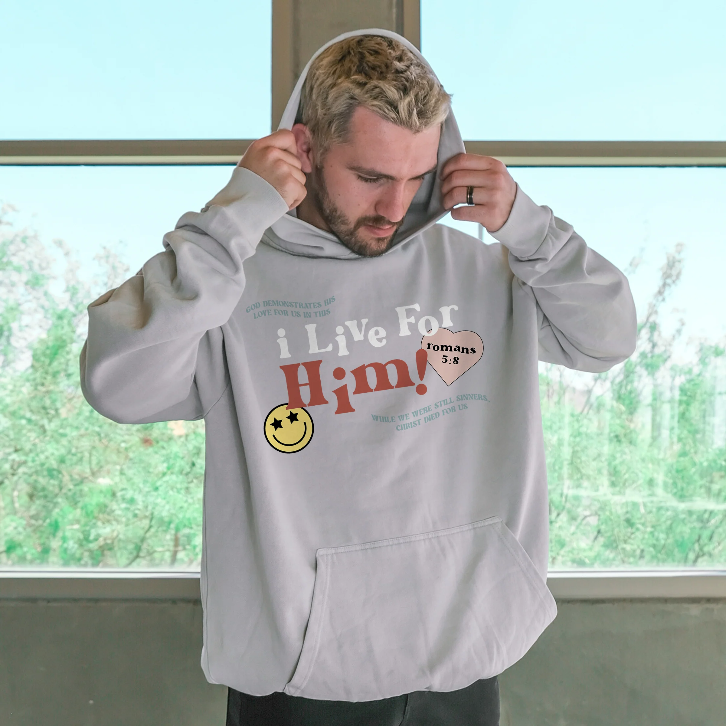 I Live For Him Pullover Hoodie - Image 2