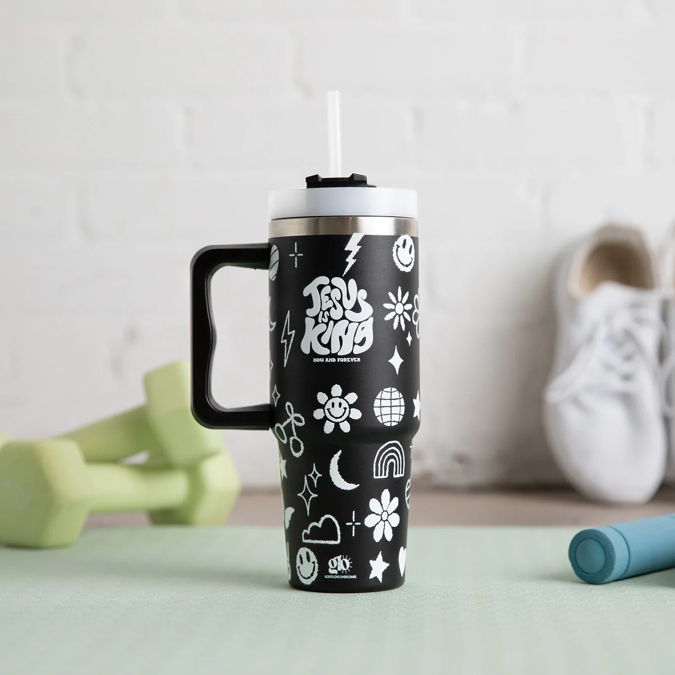 Jesus is King Stainless Steel 30oz Tumbler With Handle - Image 3