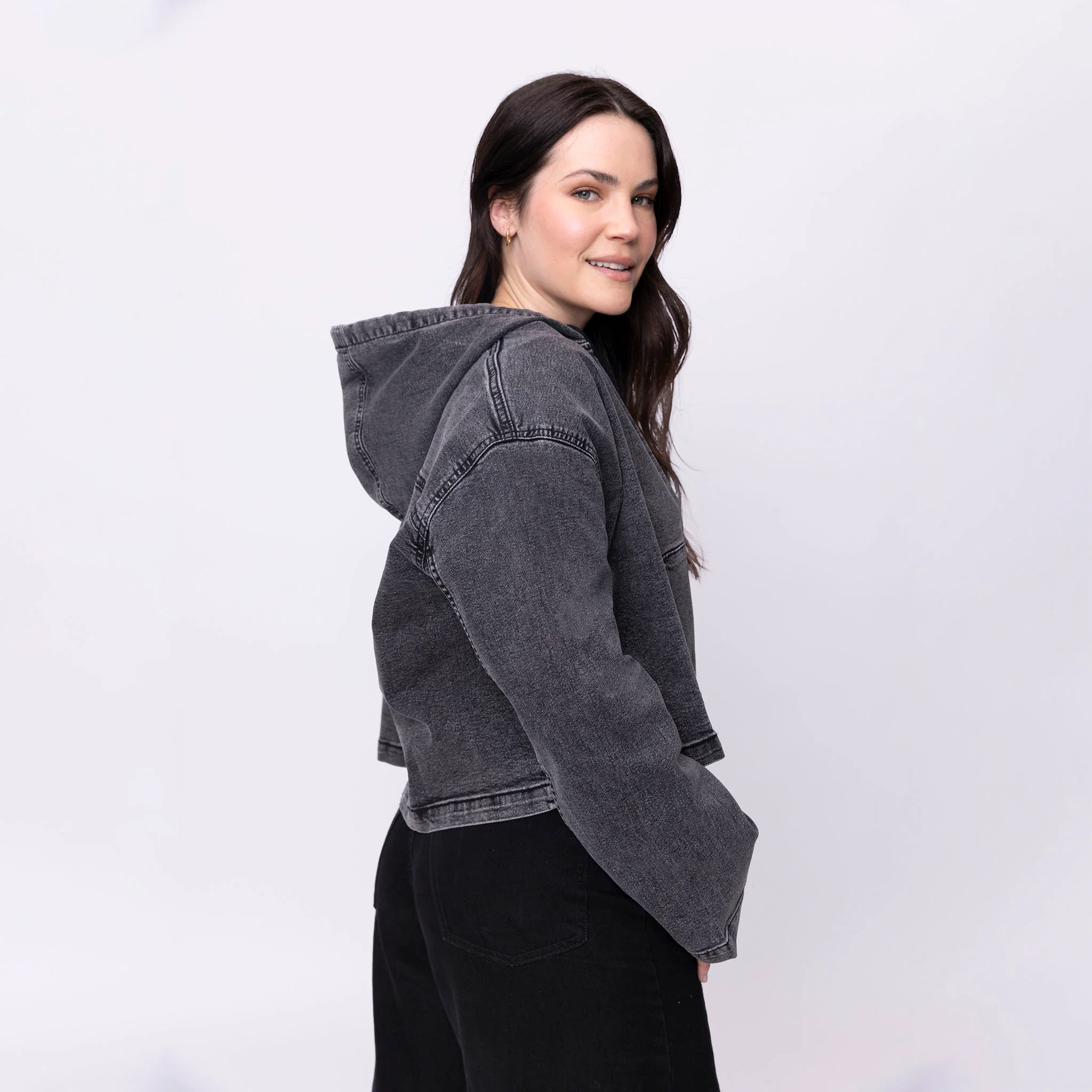 Vintage Washed Redeemed Denim Hoodie - Image 6